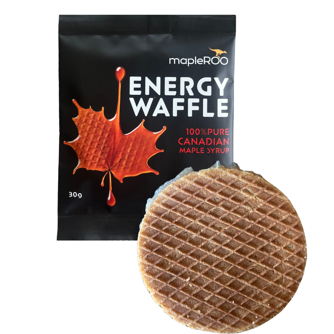 MapleROO Energy Waffle made from 100% pure Canadian Maple Syrup