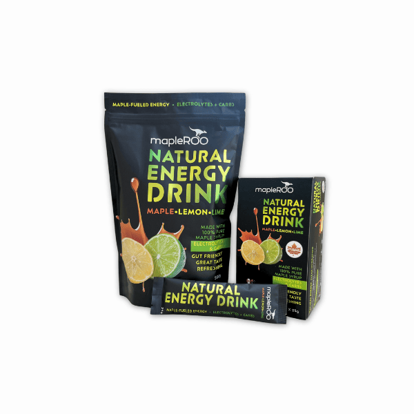 Natural Energy Electrolytes Drink Mix made with pure Canadian maple syrup for running and cyclist, all athlete.
