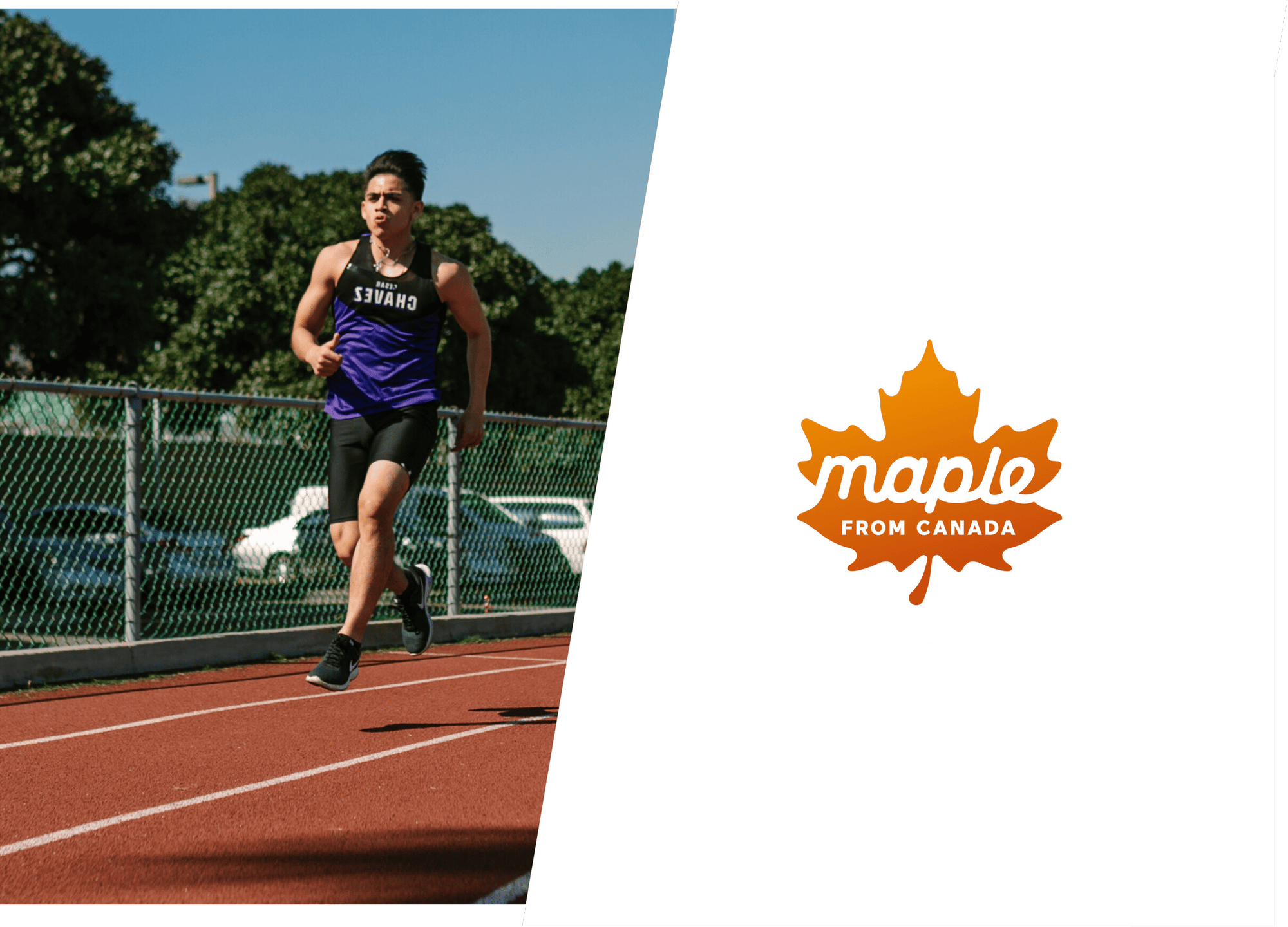 Athlete fuels his muscles with natural carbs like mapleROO Energy gels, waffles and drink mixes made withe Pure Canadians maple syrup because choosing products healthy on the long run.