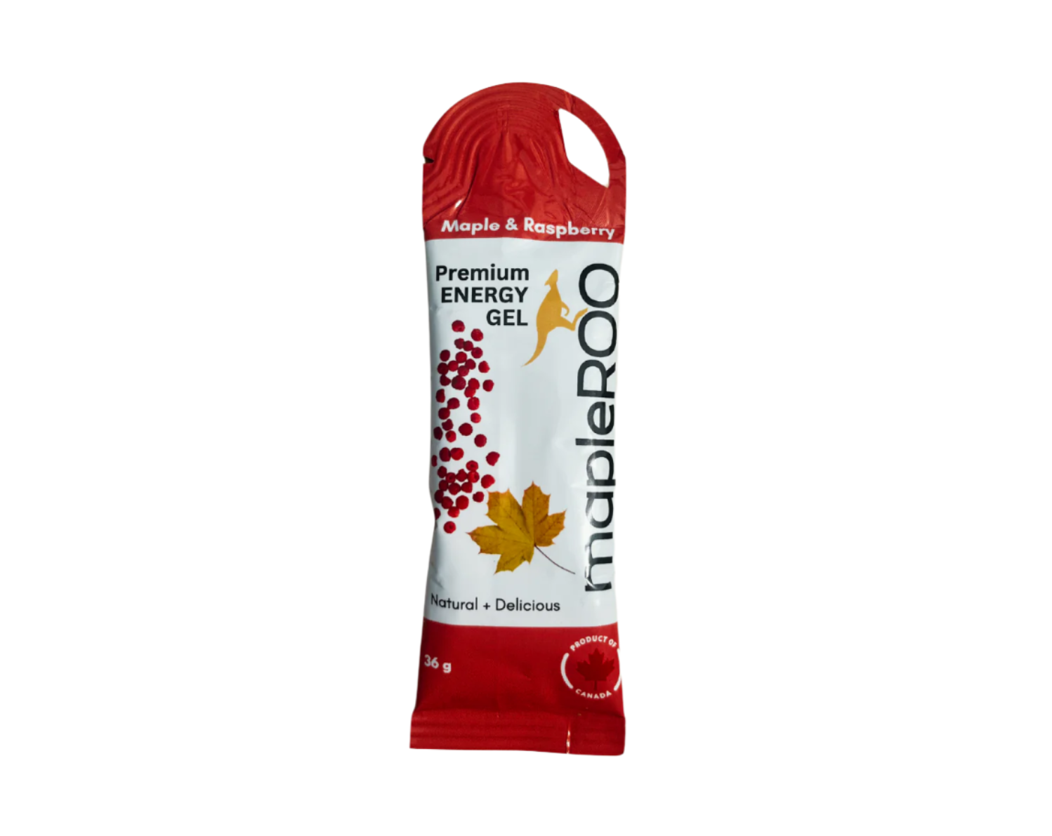 mapleROO running Energy Gel is offered  in different flavours : Raspberry and maple syrup, salted maple and maple and coffee.
